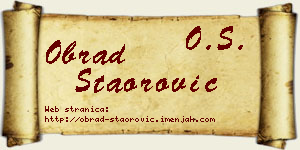 Obrad Staorović vizit kartica